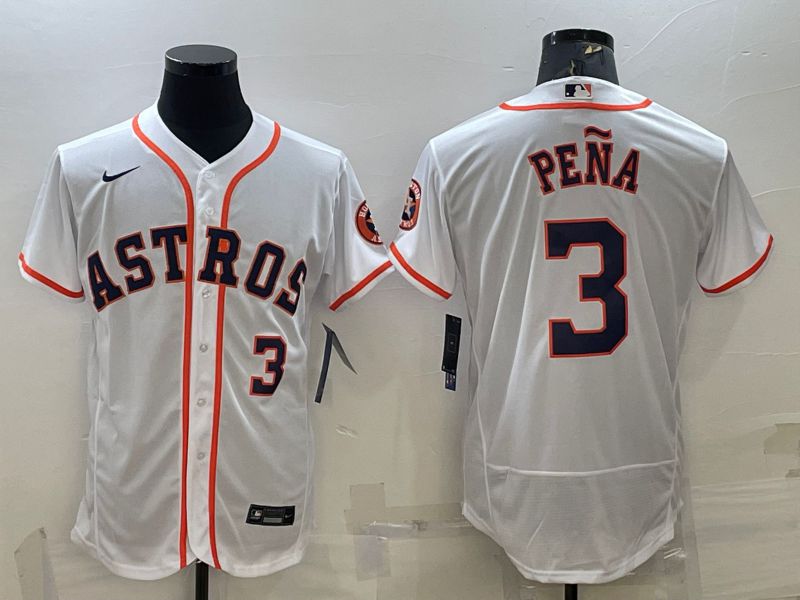 Men Houston Astros #3 Pena White Elite Nike 2022 MLB Jerseys->houston astros->MLB Jersey